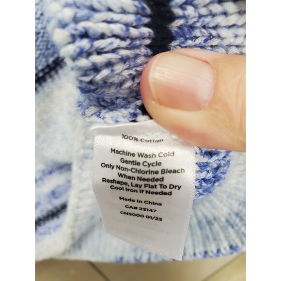 Talbots Petite 100% Cotton Striped Crewneck Sleeveless Sweater Vest Size XLP - Picture 5 of 5